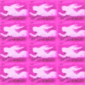 ポインティングピンクの人魚 シール (正面)