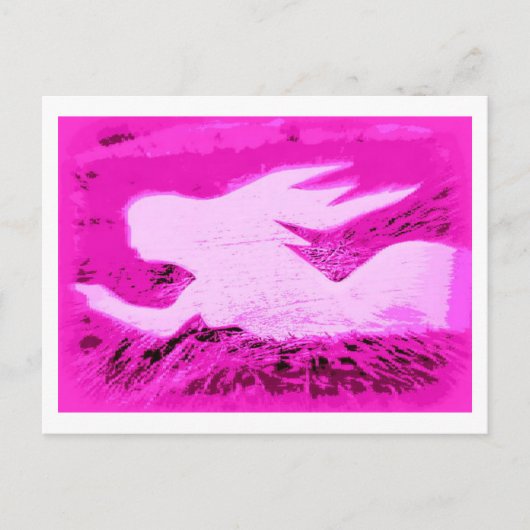 ポインティングピンクの人魚 ポストカード (正面)