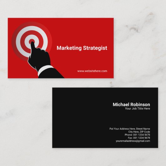 ポインティング対象 | フォーカスとゴールの達成 | レッド 名刺 (正面/裏面)