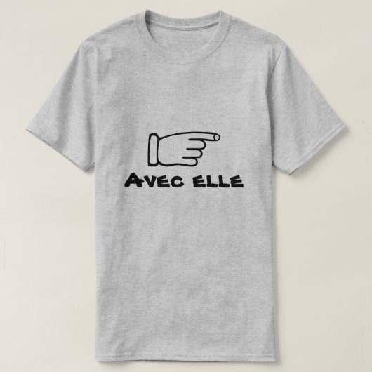 ポインティング文字Avec elle Tシャツ (デザイン正面)