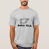 ポインティング文字Avec elle Tシャツ (正面)