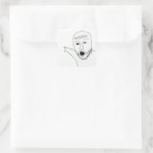 ポインティングWojakステッカー スクエアシール (バッグ)