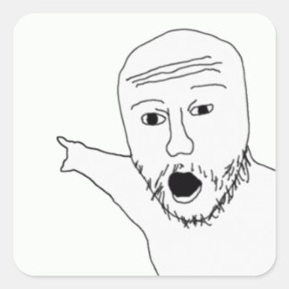 ポインティングWojakステッカー スクエアシール