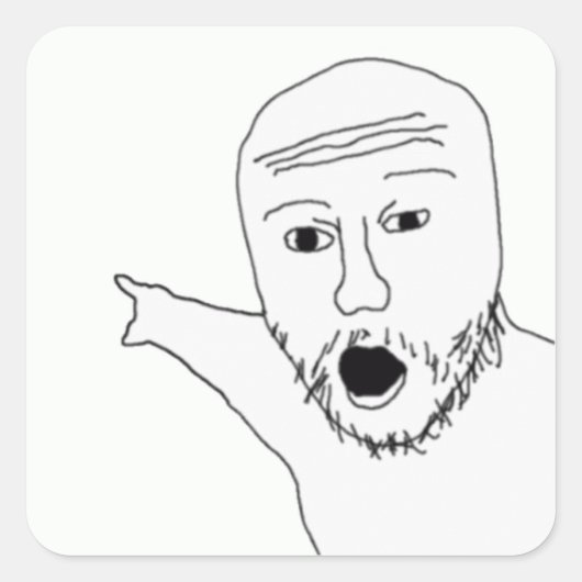 ポインティングWojakステッカー スクエアシール (正面)