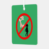 ポインテシューズ警告ズシーグリーン メタルオーナメント (正面左)