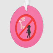 ポインテシューズ警告ズホットピンクアクリル オーナメント (正面)