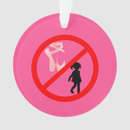 ポインテシューズ警告ズホットピンクアクリル オーナメント (正面)