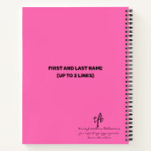 ポインテシューズ警告ズホットピンクパーソナライズされた ノートブック (裏面)