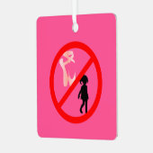 ポインテシューズ警告ズホットピンク メタルオーナメント (正面左)