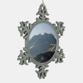 ポインテパーセモルジンFranceホリデーカードポスターPh スノーフレークピューターオーナメント (左)