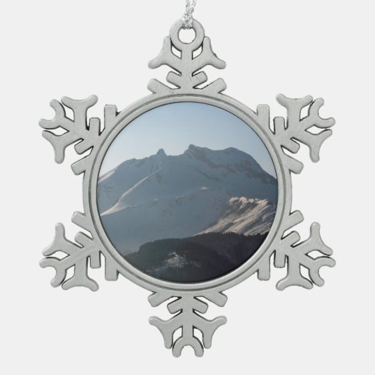 ポインテパーセモルジンFranceホリデーカードポスターPh スノーフレークピューターオーナメント (正面)