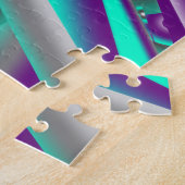 ポイントに対して同心円で囲まれた抽象芸術 ジグソーパズル (側面)