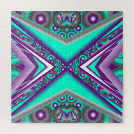 ポイントに対して同心円で囲まれた抽象芸術 ジグソーパズル (縦)