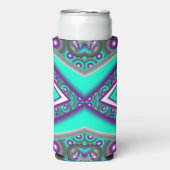 ポイントに対して同心円で囲まれた抽象芸術 スリム缶クーラー (Seltzer正面)