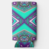 ポイントに対して同心円で囲まれた抽象芸術 スリム缶クーラー (裏面)