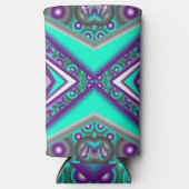 ポイントに対して同心円で囲まれた抽象芸術 スリム缶クーラー (正面)