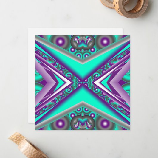 ポイントに対して同心円で囲まれた抽象芸術 ノートカード (正面/裏面インサイチュ)