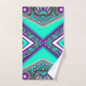 ポイントに対して同心円で囲まれた抽象芸術 バスタオルセット (ハンドタオル)