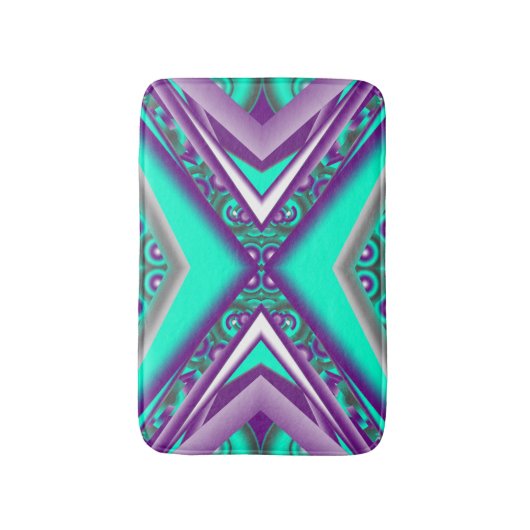 ポイントに対して同心円で囲まれた抽象芸術 バスマット (正面縦)