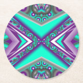 ポイントに対して同心円で囲まれた抽象芸術 ラウンドペーパーコースター (正面)
