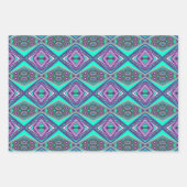 ポイントに対して同心円で囲まれた抽象芸術 ラッピングペーパーシート (正面3)