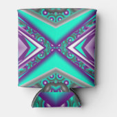 ポイントに対して同心円で囲まれた抽象芸術 缶クーラー (正面)