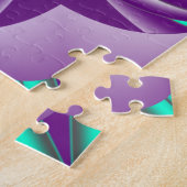 ポイントに引き出された同心円抽象芸術 ジグソーパズル (側面)