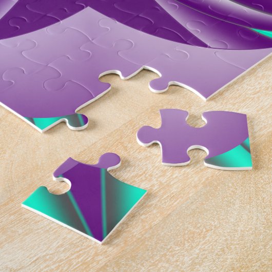 ポイントに引き出された同心円抽象芸術 ジグソーパズル (側面)