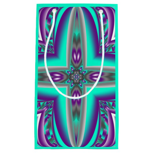 ポイントに引き出された同心円抽象芸術 スモールペーパーバッグ (正面)