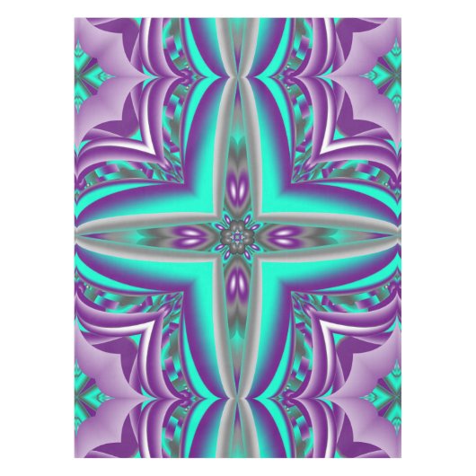 ポイントに引き出された同心円抽象芸術 テーブルクロス (正面)