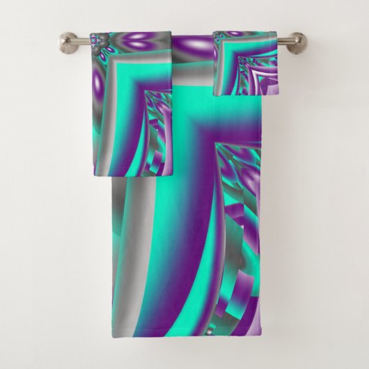 ポイントに引き出された同心円抽象芸術 バスタオルセット (インサイチュ)