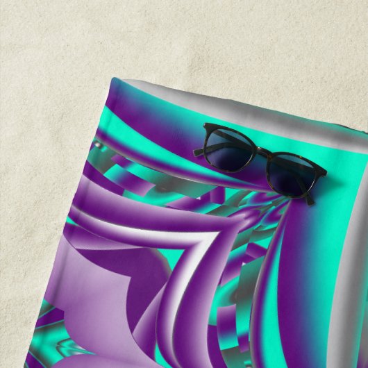 ポイントに引き出された同心円抽象芸術 ビーチタオル (インサイチュ)