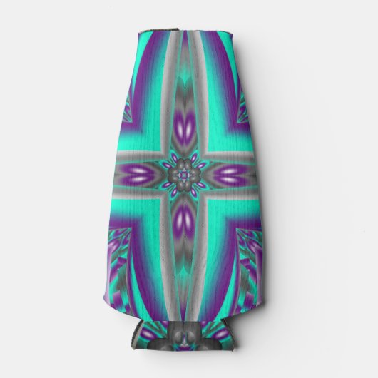 ポイントに引き出された同心円抽象芸術 ボトルクーラー (正面)