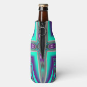 ポイントに引き出された同心円抽象芸術 ボトルクーラー (ボトル裏面)