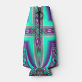 ポイントに引き出された同心円抽象芸術 ボトルクーラー (裏面)