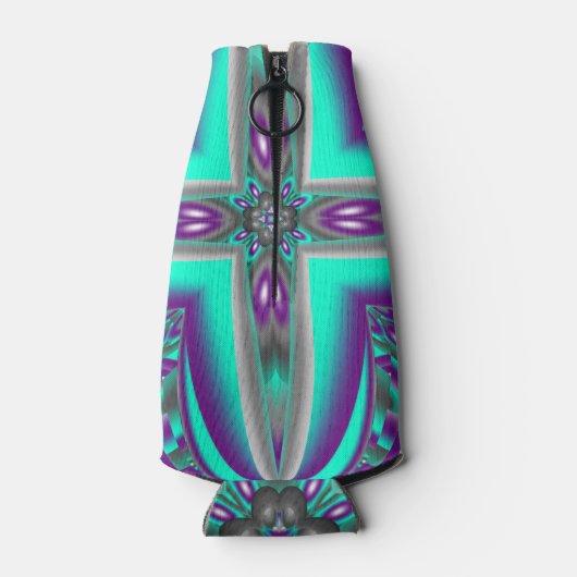 ポイントに引き出された同心円抽象芸術 ボトルクーラー (裏面)