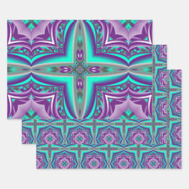 ポイントに引き出された同心円抽象芸術 ラッピングペーパーシート