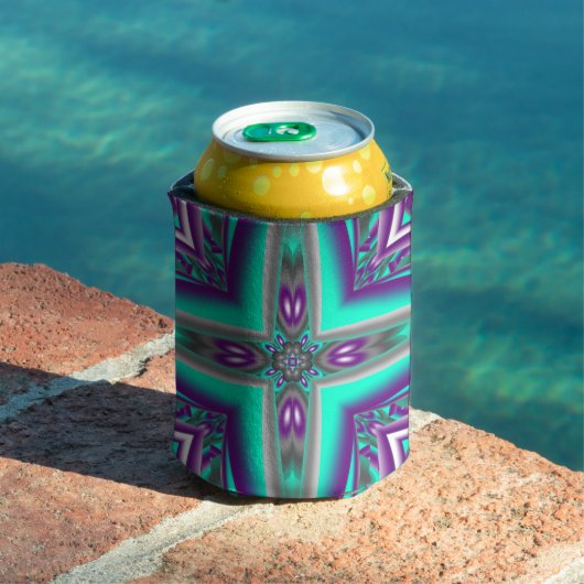 ポイントに引き出された同心円抽象芸術 缶クーラー (インサイチュ プール)