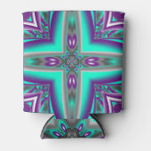 ポイントに引き出された同心円抽象芸術 缶クーラー (正面)