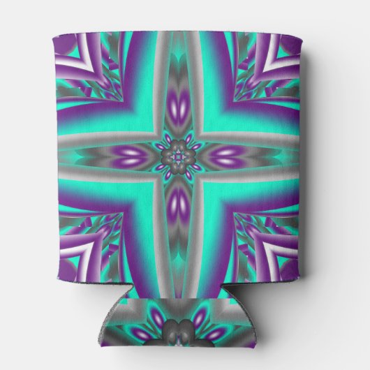 ポイントに引き出された同心円抽象芸術 缶クーラー (裏面)