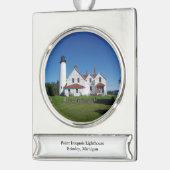 ポイントイロコイスライトハウスオーナメント シルバープレートバナーオーナメント (左)