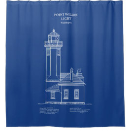 ポイントウィルソン灯台 – ワシントン – AD シャワーカーテン