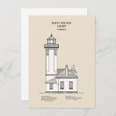 ポイントウィルソン灯台 – ワシントン – SBD ノートカード (正面/裏面)