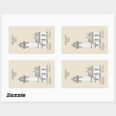 ポイントウィルソン灯台 – ワシントン – SBD 長方形シール (シート)