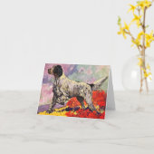 ポイントカードのGR8英国セッターのLlewellinのセッター カード (黄色い花)