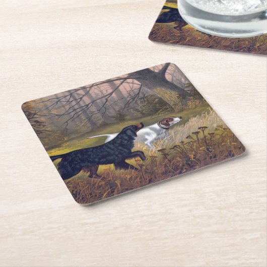 ポイントコースターのゴードンセッター スクエアペーパーコースター (アングル)