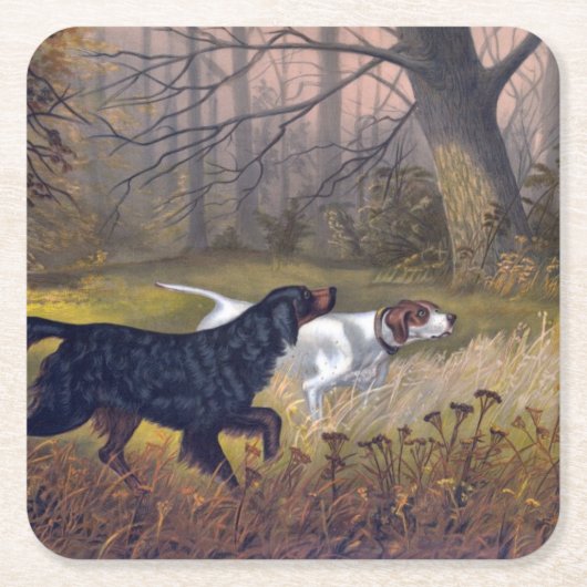 ポイントコースターのゴードンセッター スクエアペーパーコースター (正面)