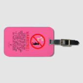 ポイントシューズ警告のホットピンクカードスロット ラゲッジタグ (正面横)