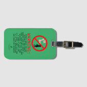 ポイントシューズ警告ズシーグリーンカードスロット ラゲッジタグ (正面横)