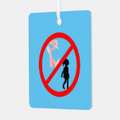 ポイントシューズ警告ズスカイブルー メタルオーナメント (正面左)